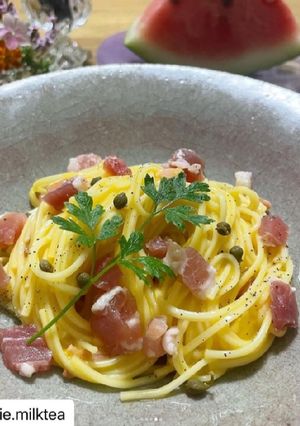 冷製カルボナーラ風温麺-レシピのメイン写真