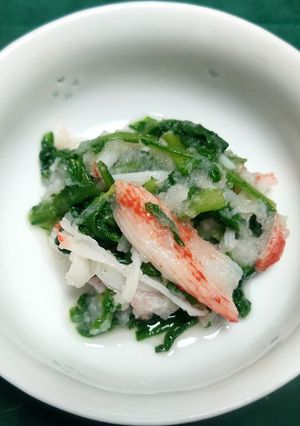 カニかまと春菊のおろし甘酢和え-レシピのメイン写真