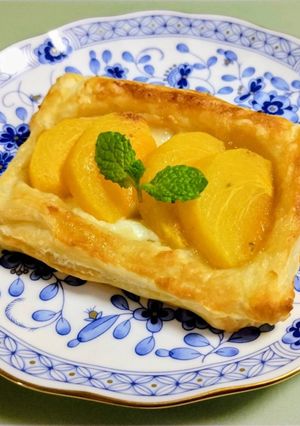 秋デザート!簡単すぎる柿とクリチのパイ-レシピのメイン写真