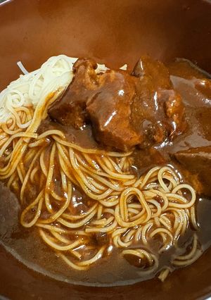 一人暮らしビーフシチューそうめん-レシピのメイン写真