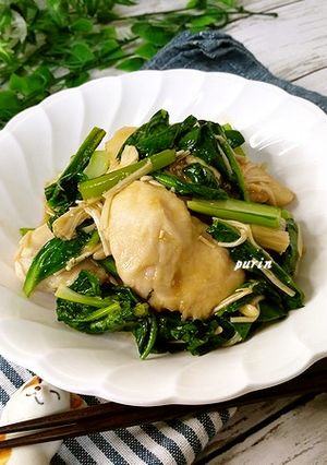 小松菜と鶏胸肉のオイスターソース炒め-レシピのメイン写真