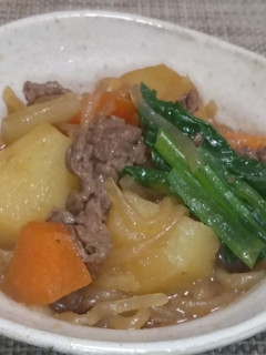 肉じゃが青菜添え-レシピのメイン写真