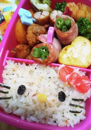 今日の時短簡単30分弁当（キティちゃん）-レシピのメイン写真
