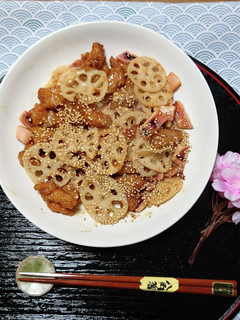 ヨウサマの減塩蓮根と薩摩揚げイカの南蛮-レシピのメイン写真