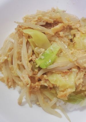 キャベツなもやしのたまごとじ丼-レシピのメイン写真
