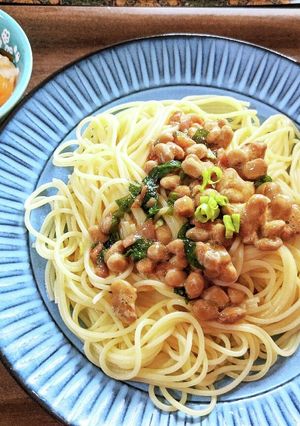 チョレギドレッシングで簡単納豆パスタ-レシピのメイン写真