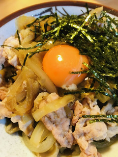 豚こまぎれ肉のあまからキノコ&玉子丼-レシピのメイン写真