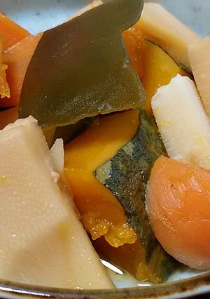 筍・にんじん・かぼちゃの昆布だし煮-レシピのメイン写真
