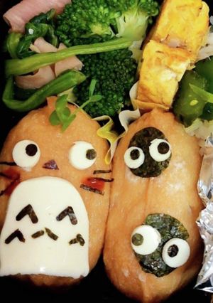 ♪おいなりさんでトトロ弁当♪簡単キャラ弁-レシピのメイン写真