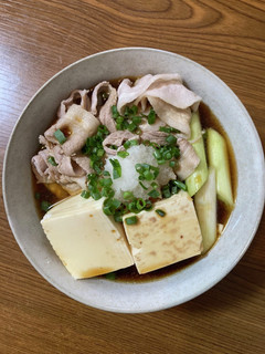 お鍋うどん 【豚バラ・豆腐・ねぎ】-レシピのメイン写真
