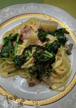 ハムとじゃがいもとほうれん草パスタ-レシピのメイン写真
