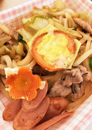 お弁当に(^^)卵お花人参-レシピのメイン写真