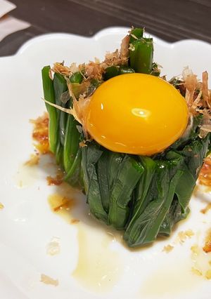 ニラの卵黄のせ（居酒屋風）-レシピのメイン写真
