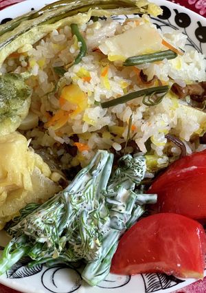 筍と山菜のカラフル炊き込みご飯-レシピのメイン写真