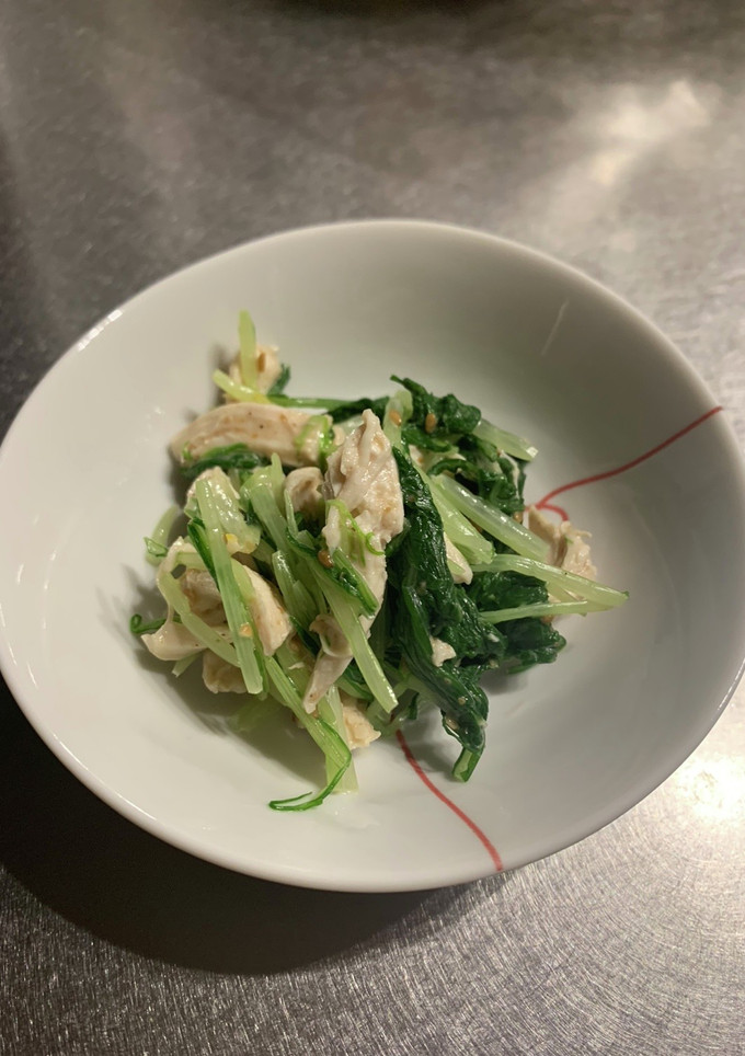 ささみと水菜の胡麻ドレ和え-レシピのメイン写真