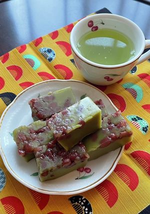 レンジで時短　抹茶小豆ういろう♡-レシピのメイン写真