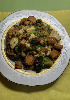 中華風エリンギとソーセージの豆腐炒め-レシピのメイン写真