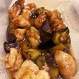 鶏胸肉と茄子の甘酢炒め