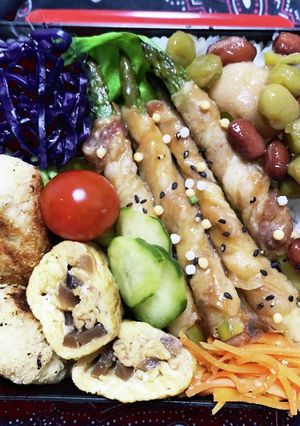 4/15ﾖｯﾁｬﾝ☆アスパラ肉巻き弁当-レシピのメイン写真