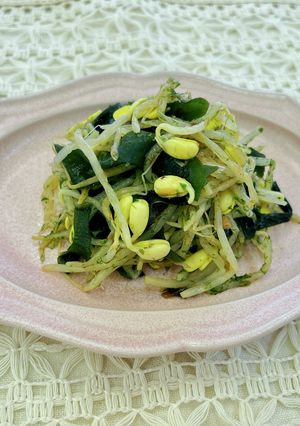 豆もやしとわかめの磯辺風-レシピのメイン写真