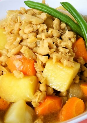 茹で戻し不要で簡単☆大豆ミートの肉じゃが-レシピのメイン写真