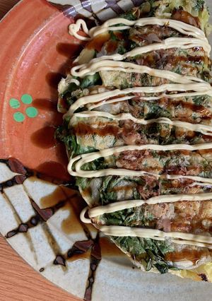 春菊とお餅のお好み焼き-レシピのメイン写真