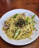 豚肉とアスパラのバターうにソースパスタ