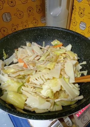 筍と野菜と細切りの豚肉の塩コショウ炒め-レシピのメイン写真