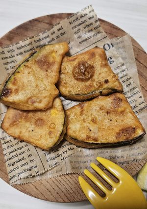 簡単弁当1品！かぼちゃの天ぷら！-レシピのメイン写真