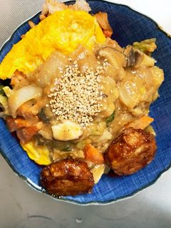 お一人様☆野菜たっぷり味噌オムライス-レシピのメイン写真