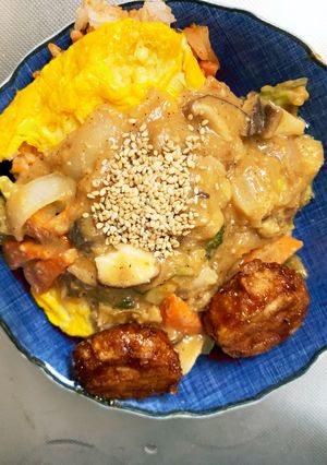 お一人様☆野菜たっぷり味噌オムライス-レシピのメイン写真