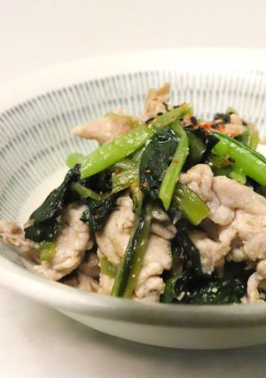 美味♪簡単♪豚肉と小松菜の味噌炒め-レシピのメイン写真