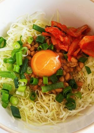 混ぜてふわふわ♪無限納豆キャベツ-レシピのメイン写真