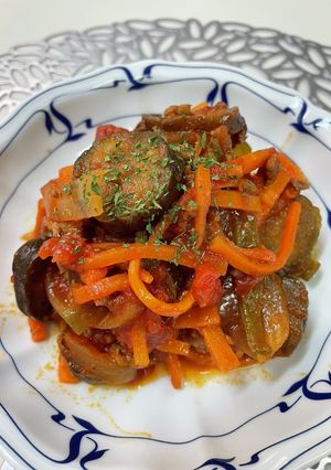 【簡単夕食】茄子のトマトソース炒め-レシピのメイン写真