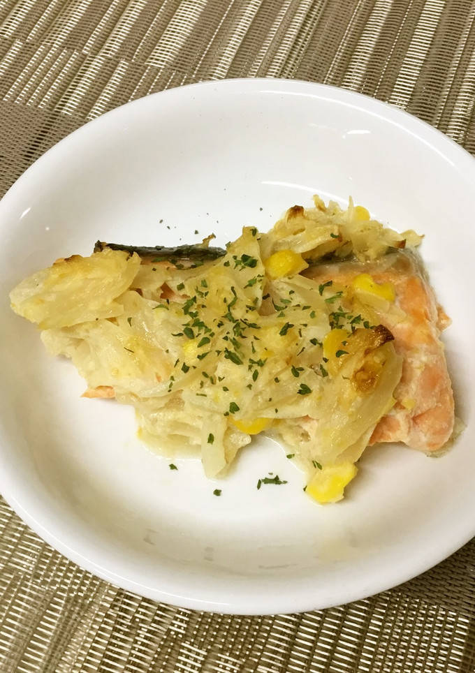 【保育園給食】鮭のマヨコーン焼き-レシピのメイン写真