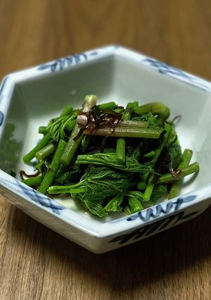 アイコ(ミヤマイラクサ)の塩昆布和え-レシピのメイン写真