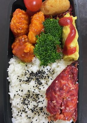 頑張るパパへ101ヤンニョムチキン弁当-レシピのメイン写真