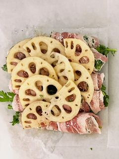 豚肉と春菊のくるくる蒸し-レシピのメイン写真