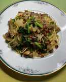 牛肉とほうれん草とエリンギのパスタ