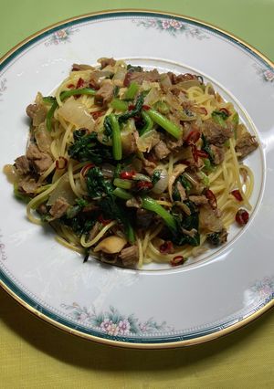 牛肉とほうれん草とエリンギのパスタ-レシピのメイン写真