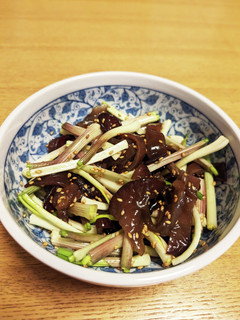 島らっきょうの茎と生きくらげの中華あえ-レシピのメイン写真