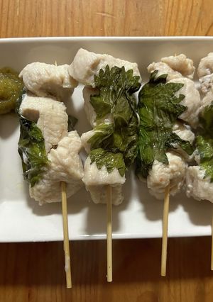 しっとり蒸籠蒸しで！鶏むね大葉串-レシピのメイン写真