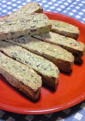 ノンオイル☆おから☆抹茶小豆ビスコッティ-レシピのメイン写真
