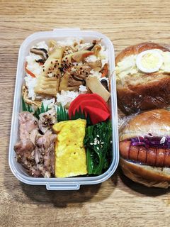 旦那弁当!筍の混ぜご飯♪せせりの塩焼き♪-レシピのメイン写真