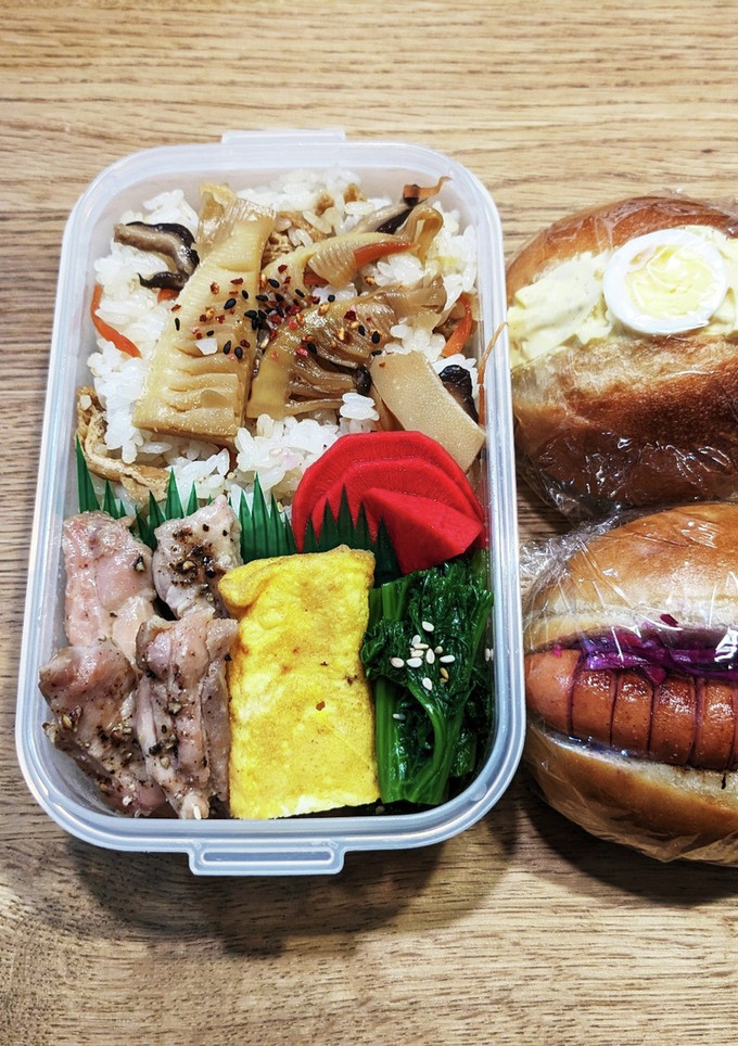 旦那弁当！筍の混ぜご飯♪せせりの塩焼き♪-レシピのメイン写真