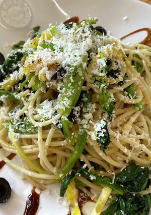 ルッコラとホウレンソウ・オレンジのパスタ-レシピのメイン写真