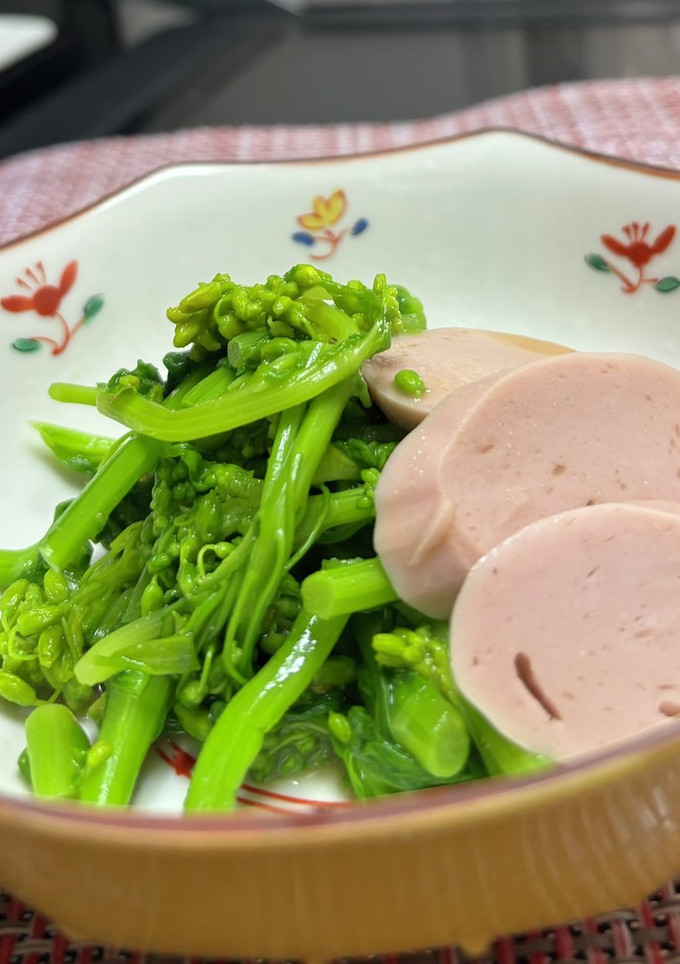 菜の花からし和え魚肉ソーセージとともに-レシピのメイン写真