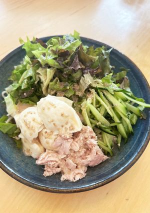 豆腐とツナのサラダうどん　ごま風味-レシピのメイン写真