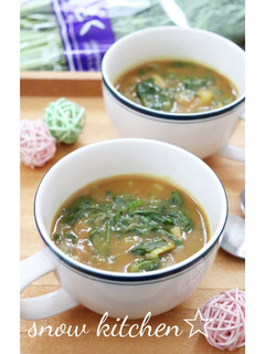 春菊とじゃがいものカレースープ-レシピのメイン写真