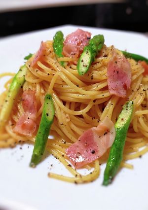 アスパラとベーコンのバター醤油パスタ-レシピのメイン写真